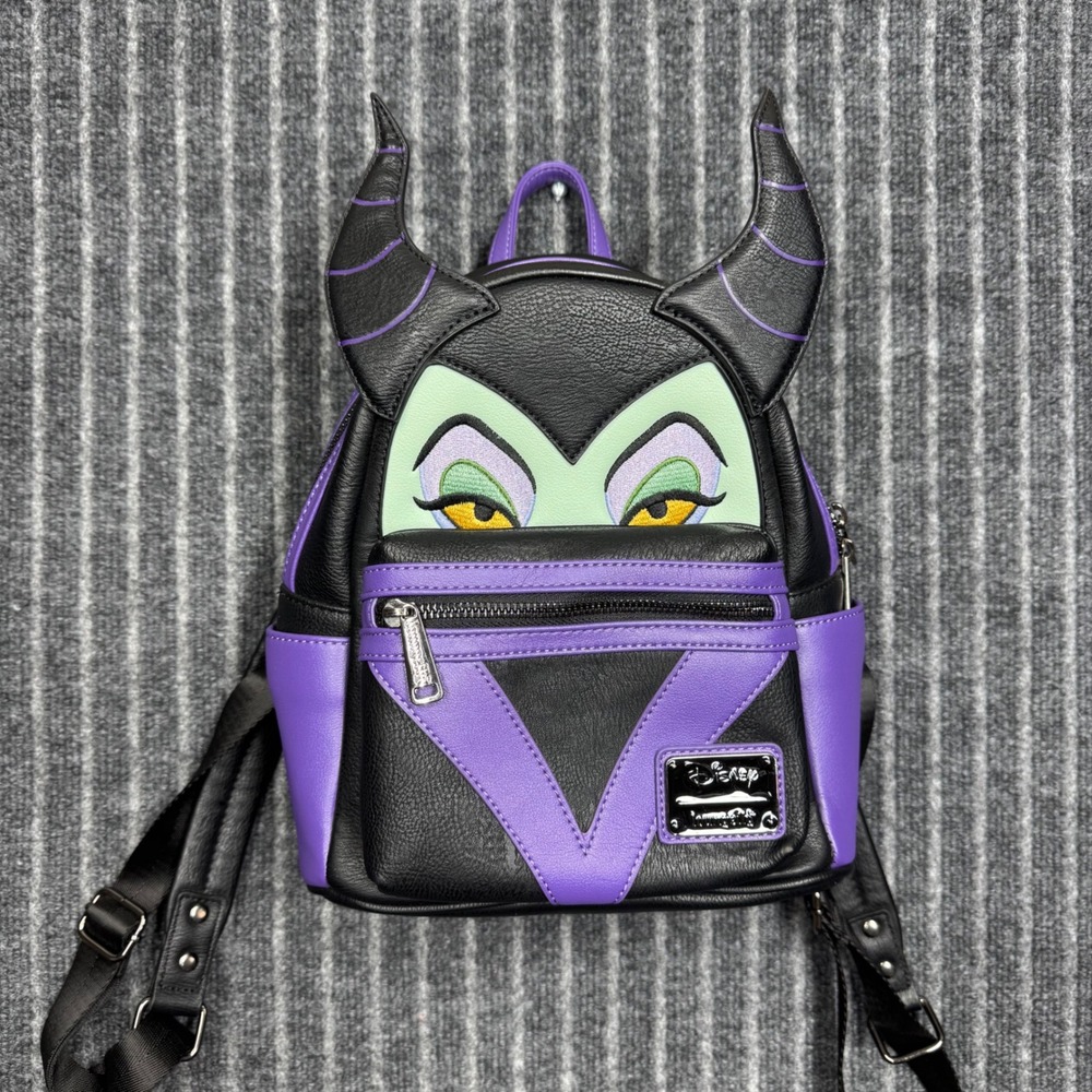 Disney Loungefly Womens Maleficent Mini Backpack One Size Black Purple Villain